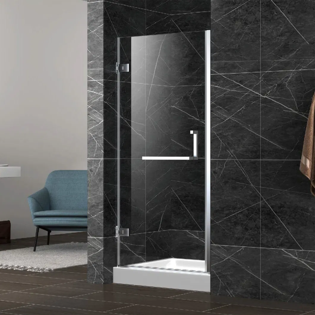 Hinged Shower Door Enclosure with Stainless Steel 304 Towel Bar