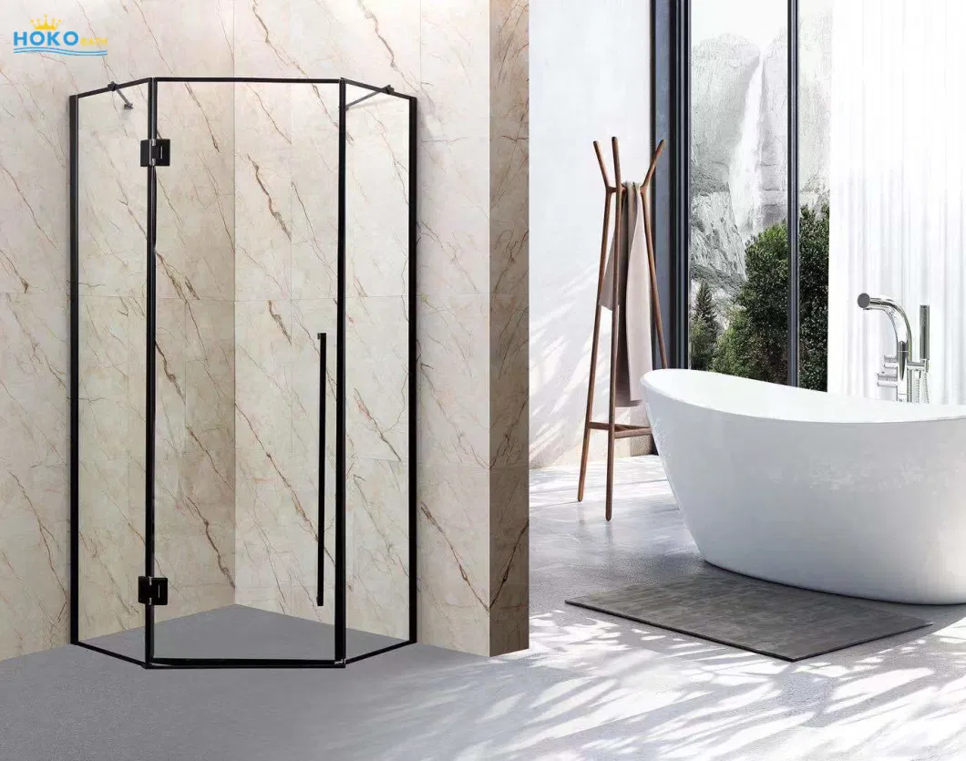 New Trend Bathroom Folding Hinged Glass Shower Door Shower Enclosure