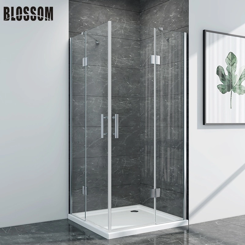 Semi-Frameless Tempered Glass Hinged Shower Doors with 4 Panels