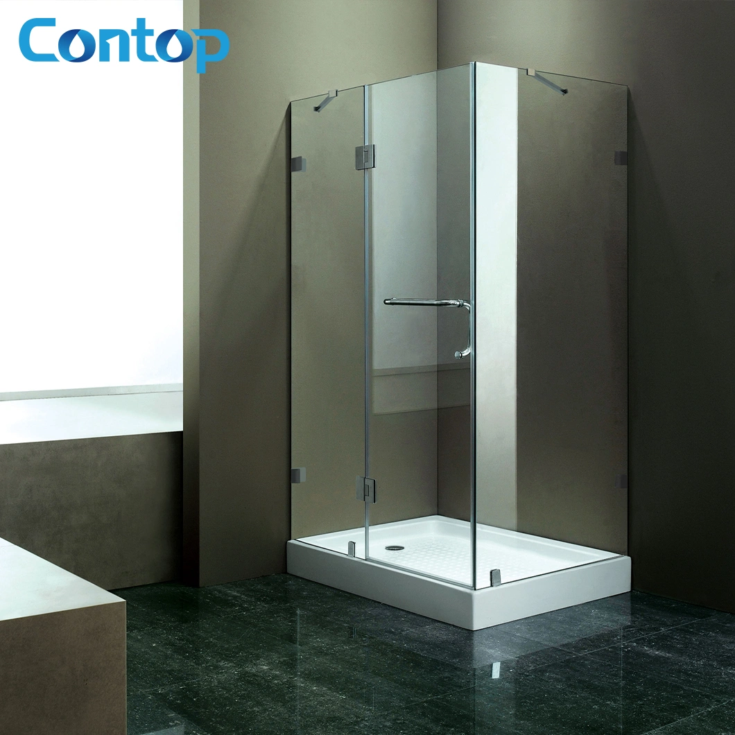 Watermark Bathroom Tempered Glass Durable Stainless Steel Hinged Shower Enclosure