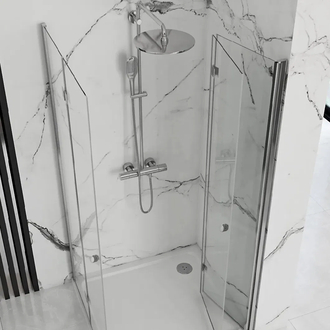 Corner Pivot Folding Door Bathroom Nano Glass Shower Enclosure