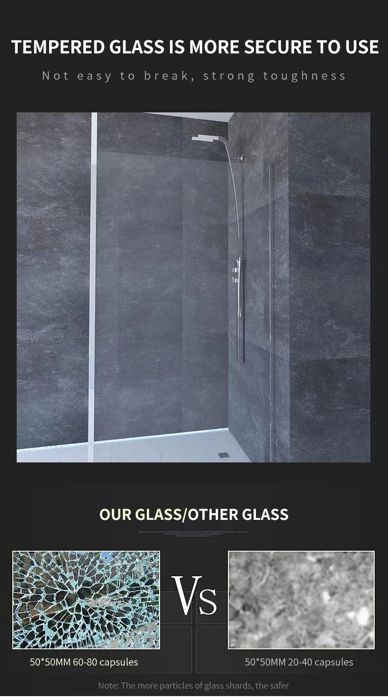 Walk in Shower Door Screen Tempered Glass 8mm Framed Shower Enclosure
