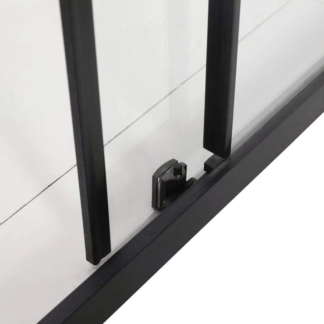 Black Aluminum Framed Bathroom Hinged Glass Shower Door