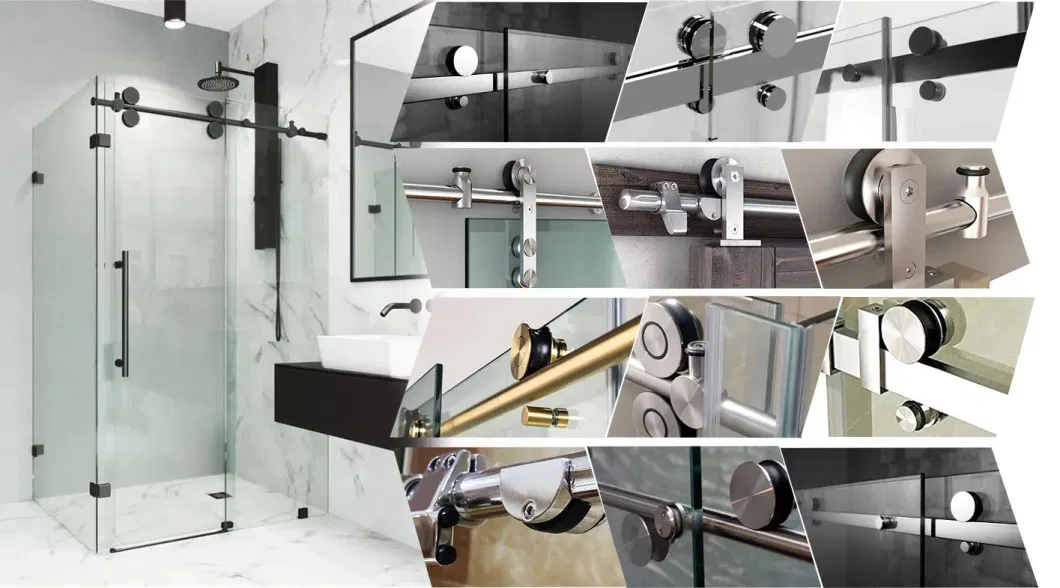 High Quality Stainless Steel Zinc Shower Sliding Door System for Glass Door