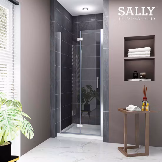 Sally 6mm Bi-Fold Shower Doors ANSI Tempered Glass Bifold Framed Shower Door Wet Room Door Enclosure