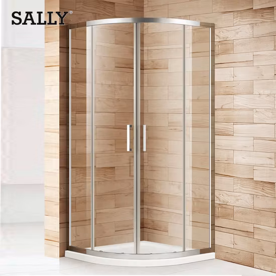 Sally 8mm Tempered Glass Quadrant Framed Round Shower Sliding Door Bathroom Enclosure