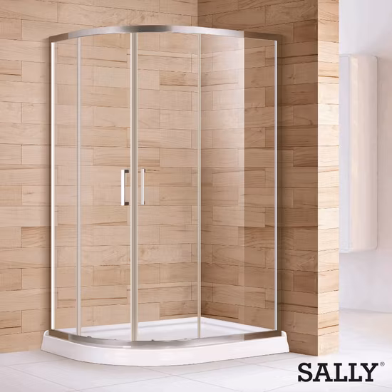 Sally 8mm Tempered Glass Quadrant Framed Round Shower Sliding Door Bathroom Enclosure