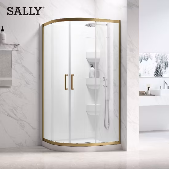 Sally 8mm Tempered Glass Quadrant Framed Round Shower Sliding Door Bathroom Enclosure