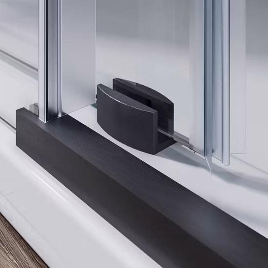 Matte Black Sliding Shower Enclosure with 10mm Tempered Glass