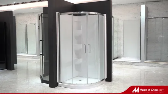Sally 8mm Tempered Glass Quadrant Framed Round Shower Sliding Door Bathroom Enclosure