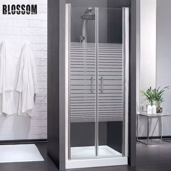 Corner Square Chrome Frame Pivot Folding Door Shower Enclosure