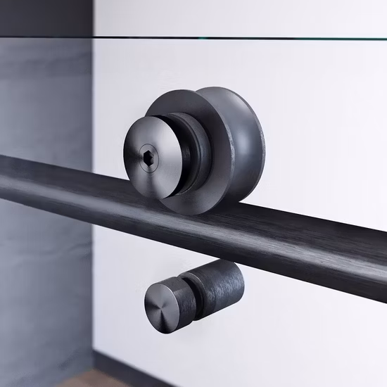 Matte Black Sliding Shower Enclosure with 10mm Tempered Glass